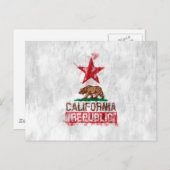 California Flag Bär im Painterly Style Postkarte (Vorne/Hinten)