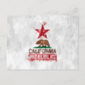 California Flag Bär im Painterly Style Postkarte (Vorderseite)