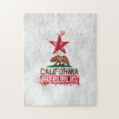 California Flag Bär im Painterly Style Puzzle (Vertikal)