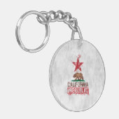California Flag Bär im Painterly Style Schlüsselanhänger (Vorderseite links)