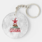 California Flag Bär im Painterly Style Schlüsselanhänger (Rückseite)