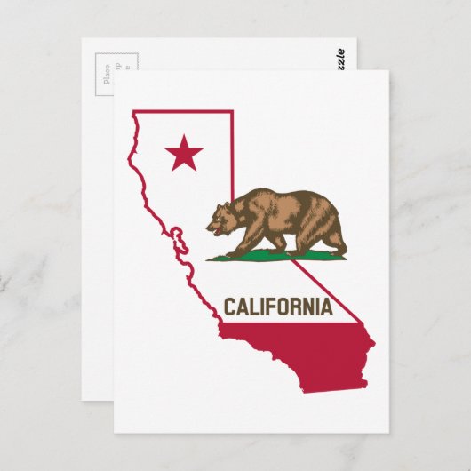 California Flag Bär Postkarte (Vorne/Hinten)