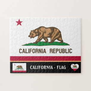 California Flag & California Staat USA/Amerika Puzzle