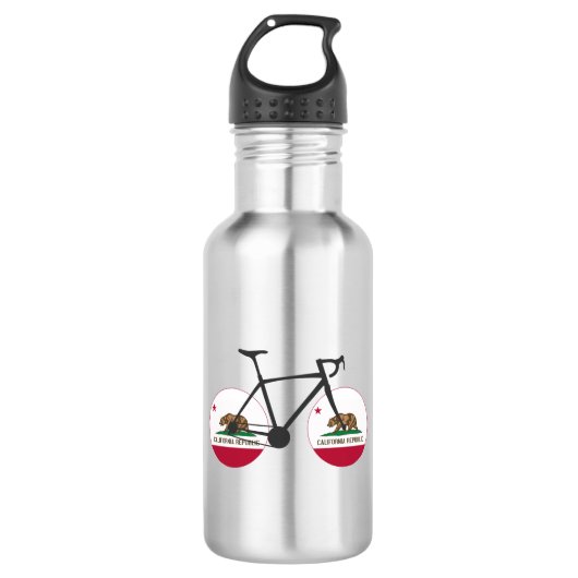 California Flag Cycling Edelstahlflasche (Vorderseite)