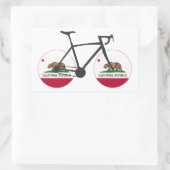 California Flag Cycling Rechteckiger Aufkleber (Tasche)
