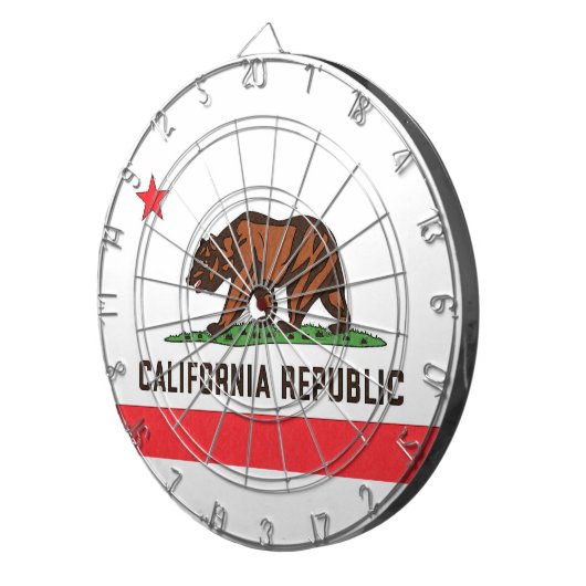 CALIFORNIA FLAG Dart Board Dartscheibe (Vorderseite rechts)