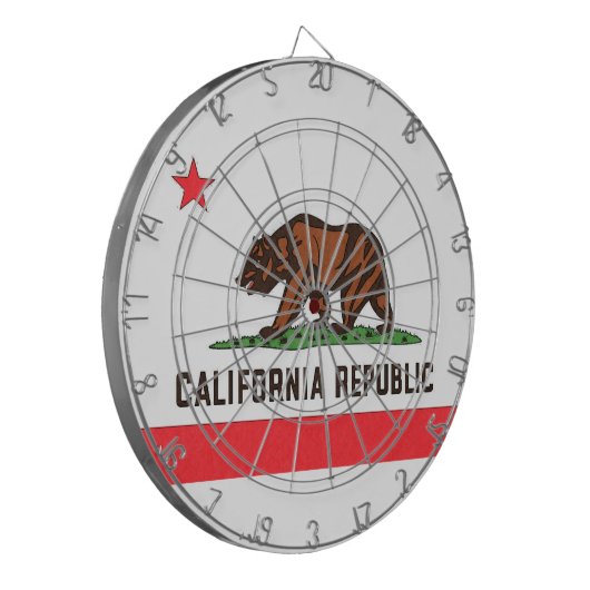 CALIFORNIA FLAG Dart Board Dartscheibe (Vorderseite Links)
