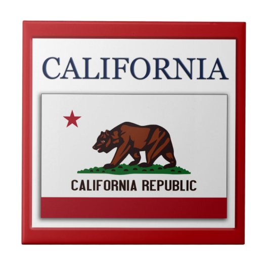 California Flag Design Tile Fliese (Vorderseite)