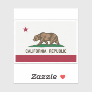 California Flag Embossed Aufkleber
