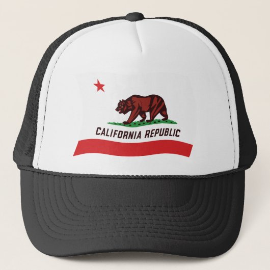 California Flag Hat Truckerkappe (Vorderseite)