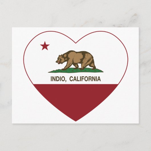 California Flag Indio Herz Postkarte (Vorderseite)