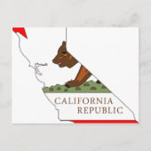 California Flag Map Postkarte (Vorderseite)