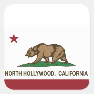 California Flag Nordhollywood Quadratischer Aufkleber