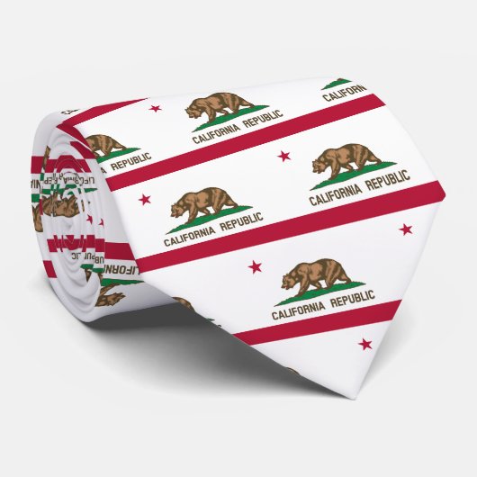California flag pattern neck tie gift idea for him krawatte (Gerollt)