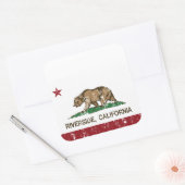 California Flag Riverside Quadratischer Aufkleber (Umschlag)
