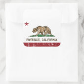 California Flag Riverside Quadratischer Aufkleber (Tasche)
