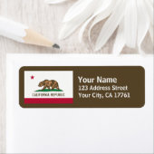 California Flag Rücksendeadressen-Aufkleber (Insitu)