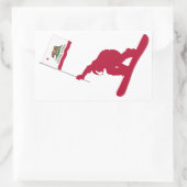 California Flag Snowboard Rechteckiger Aufkleber (Tasche)