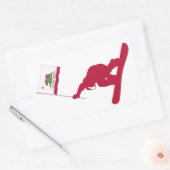 California Flag Snowboard Rechteckiger Aufkleber (Umschlag)