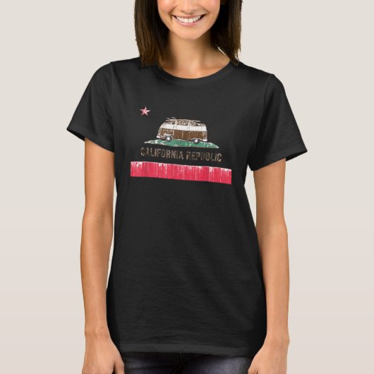 California Flag Surf Bus Shirt (Vorderseite)