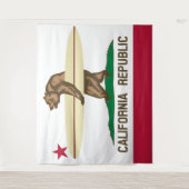 California Flag Surfbär Tapestry Wandteppich (Vorderseite)