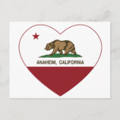 California-Flagge-Anaheim-Herz Postkarte (Vorderseite)