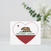 California-Flagge-Herz Postkarte (Stehend Vorderseite)