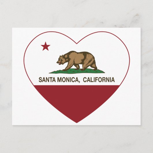 California-Flagge-Herz Postkarte (Vorderseite)