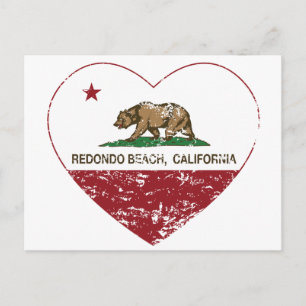 California Flagge redondo Strand Herz Not Postkarte