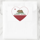 California Flagge Sacramento Herz Rechteckiger Aufkleber (Tasche)