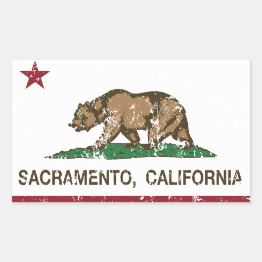 California-Flagge Sacramento Not leidend Rechteckiger Aufkleber (Vorderseite)