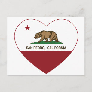 California Flagge san Pedro Herz Postkarte