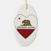 California Flagge santa barbara Herz Keramik Ornament (Rechts)