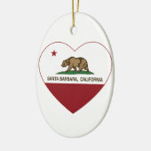 California Flagge santa barbara Herz Keramik Ornament (Links)
