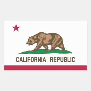 California* Flaggenaufkleber Rechteckiger Aufkleber