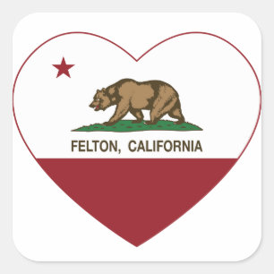 California-Flaggenfelsen Quadratischer Aufkleber