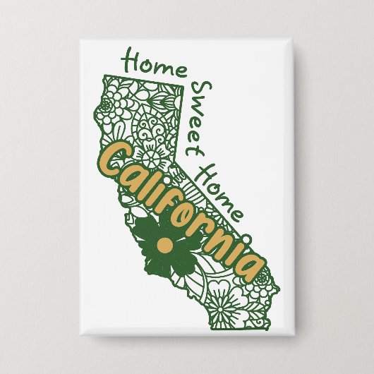 California Floral Doodles Button (Vorderseite)