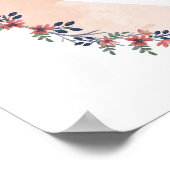 California Floral Watercolor Staat Poster (Ecke)