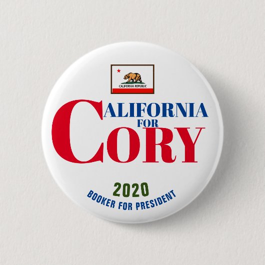 California for Cory Booker for President 2020 Button (Vorderseite)