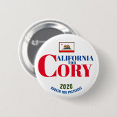 California for Cory Booker for President 2020 Button (Vorne & Hinten)