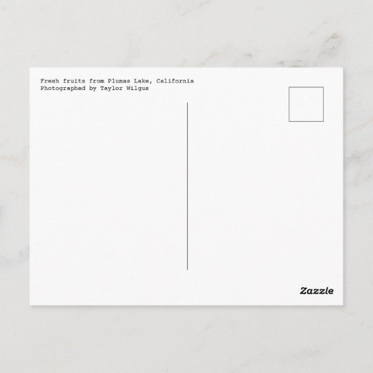 California Fresh Fruits Postkarte (Rückseite)