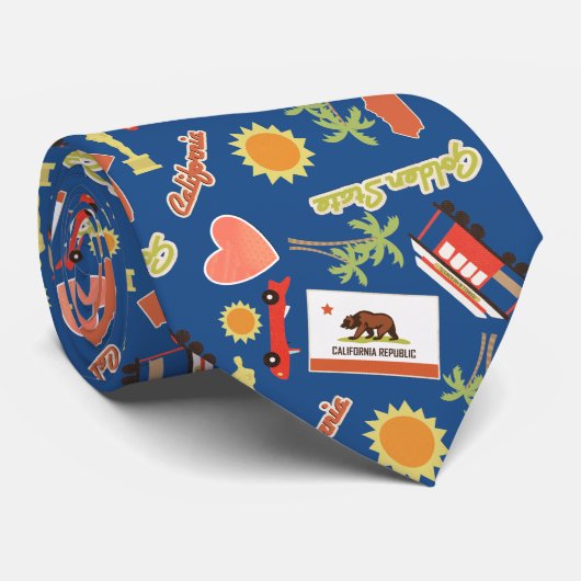 California Fun Pattern Krawatte (Gerollt)