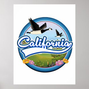 California Gänse Urlaubslogo Poster