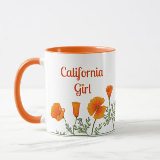 California Girl Orange Poppy Native Staat Blume Tasse