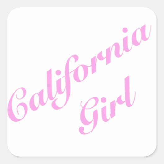 California Girl Quadratischer Aufkleber (Vorderseite)