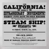 California Gold Rush Handbill Poster (Vorne)