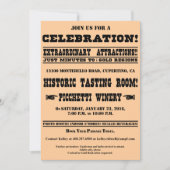 California Gold Rush Handbill - Private Custom Einladung (Vorderseite)