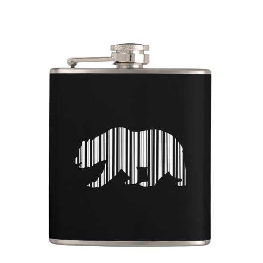 CALIFORNIA GOLDEN BEAR BAR CODE Design Flachmann (Vorderseite)