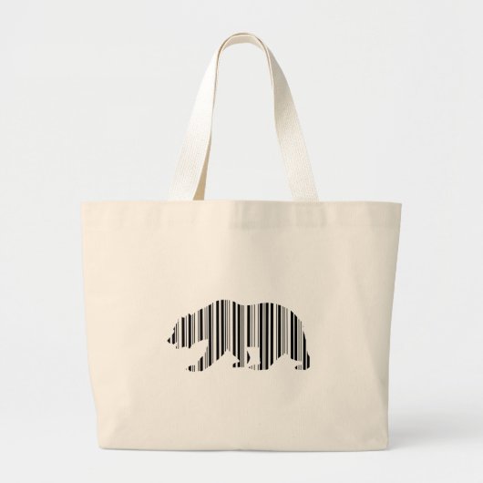 CALIFORNIA GOLDEN BEAR BAR CODE Design Jumbo Stoffbeutel (Vorne)