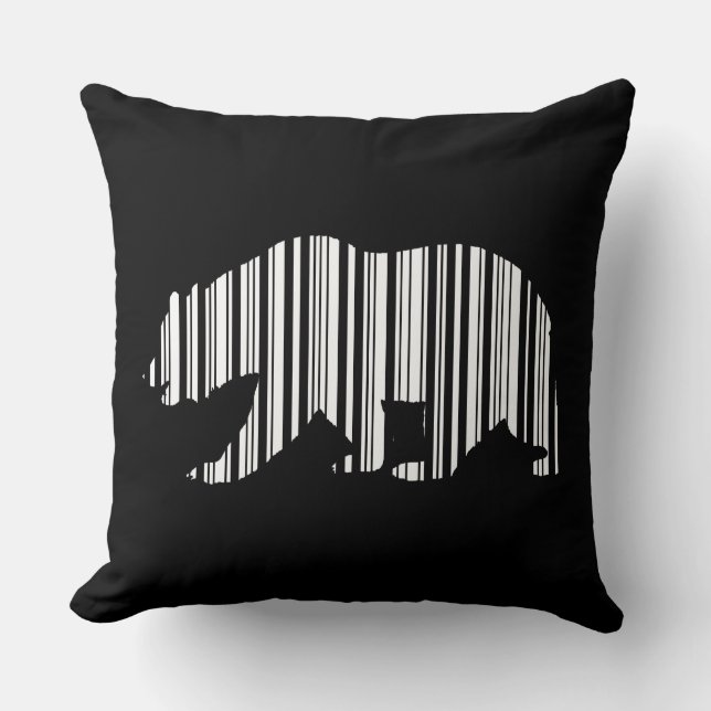 CALIFORNIA GOLDEN BEAR BAR CODE Design Kissen (Vorderseite)